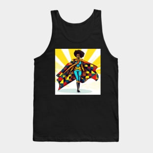 African Queen, Afro Superhero, Female Warrior, Black History Tank Top